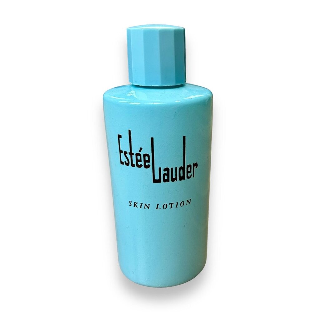 Vintage Estee Lauder Skin Lotion Empty Bottle Glass Blue